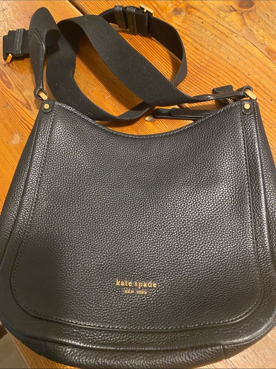 kate spade Handbags - kate spade Black Pebbled Leather Roulette